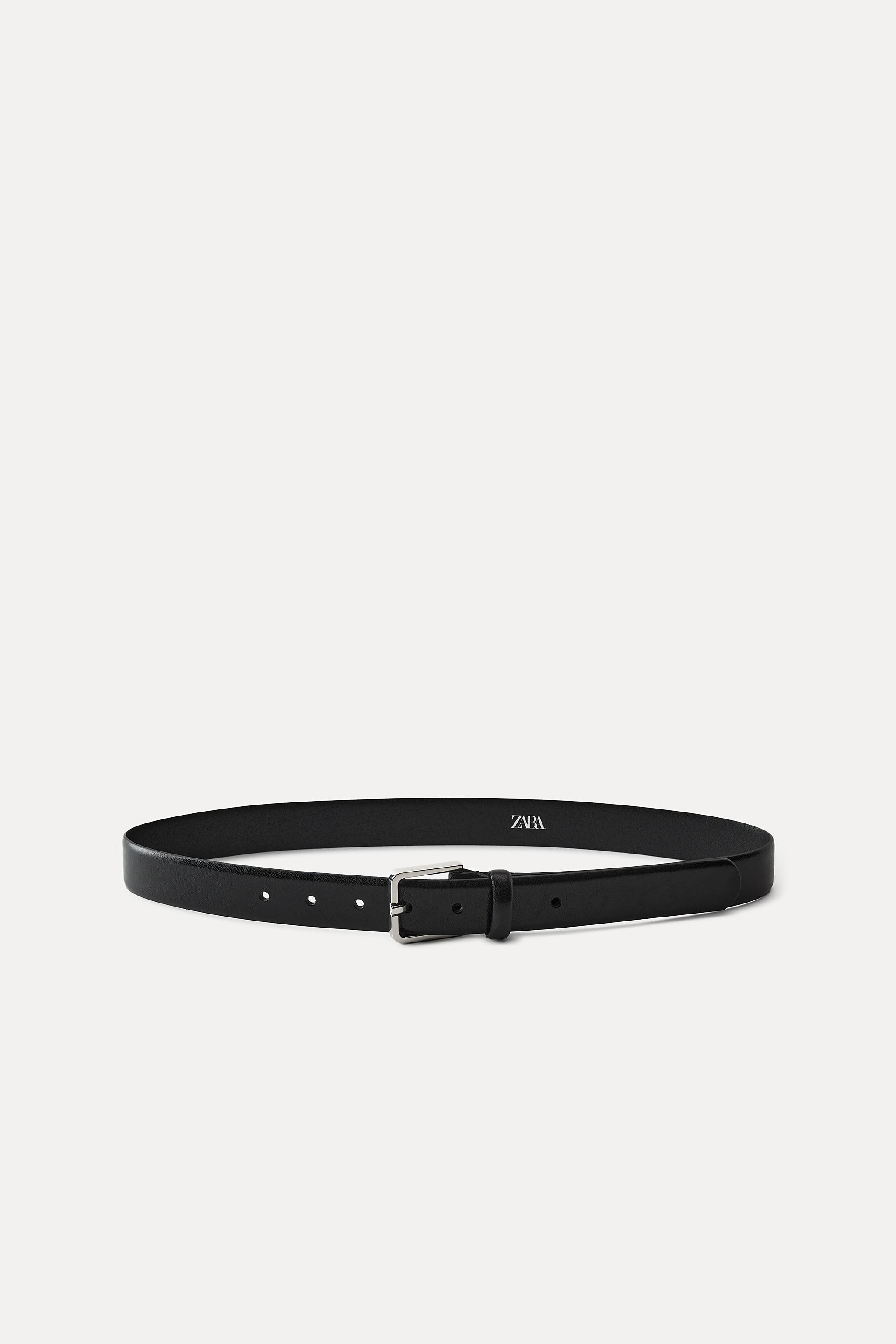 METAL BUCKLE LEATHER BELT | Zara US
