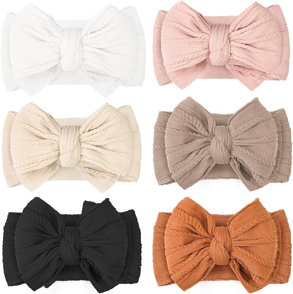 CÉLLOT 6 Pcs Baby Bows Headbands Nylon Hairbands Baby Girl Bows Hair Accessories for Newborn Inf... | Amazon (US)