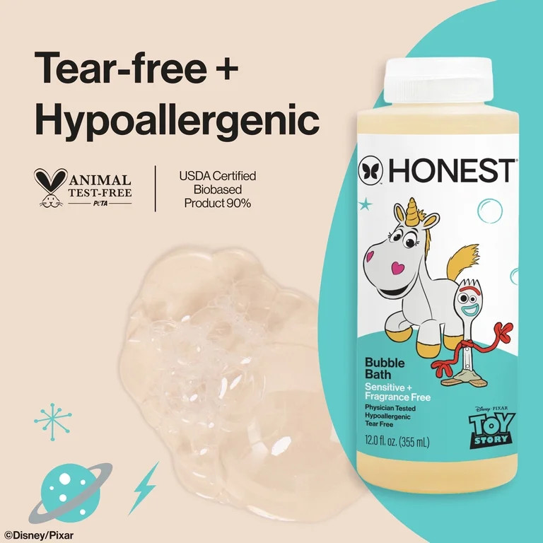 The Honest Company Disney Pixar's Toy Story Bubble Bath, Fragrance Free, Baby & Kid Friendly, 12 ... | Walmart (US)