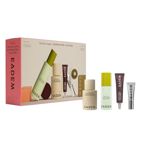 EADEM The New Classics Skincare Set for Women, 4-Piece Travel Size Skin Care Kit with Exfoliating Serum, Ceramide Face Moisturizer, Calming Mist & Lip Balm, Mini Gift Set | Amazon (US)