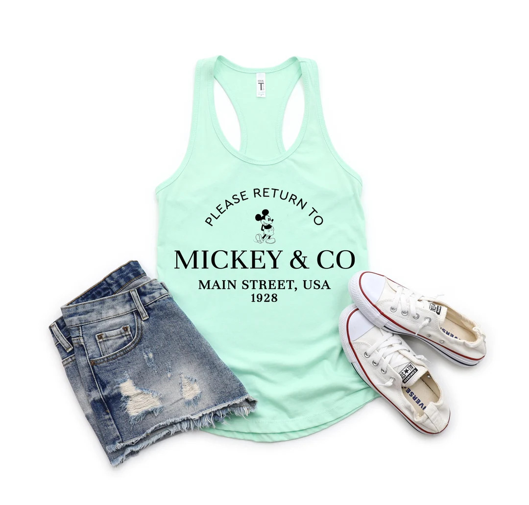 MICKEY INSPIRED TANK, Return To Mickey, Women's Disney Tank Top, Disneyland Tank, Summer Time Dis... | Etsy (US)