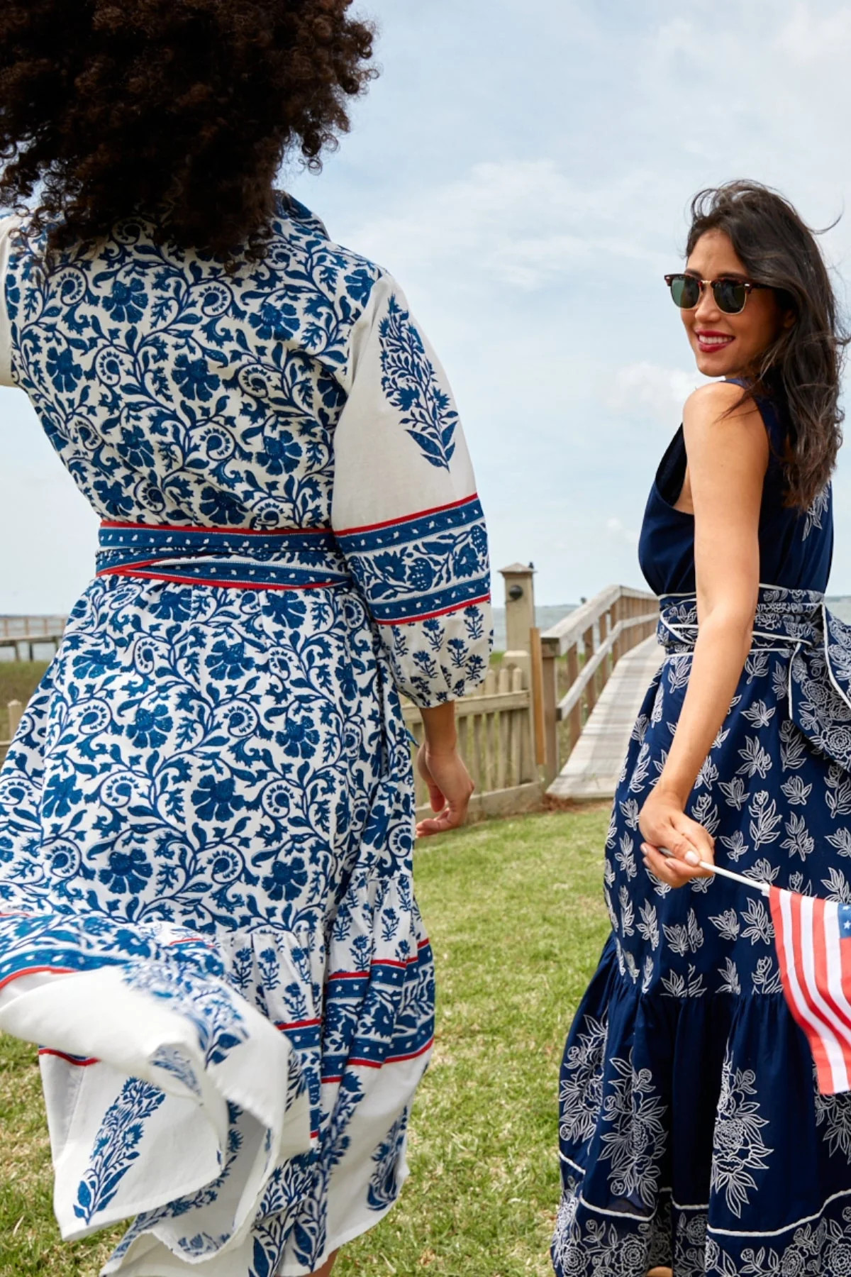 Sue Sartor Flounce™️ | Navy/White Victorian Frieze | SUE SARTOR