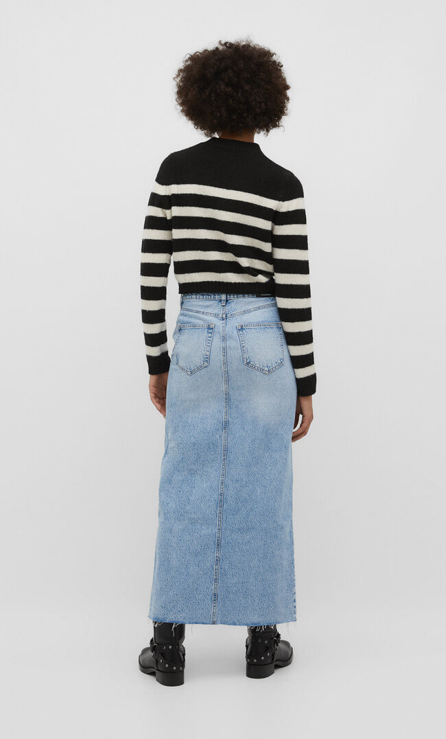 Vintage denim maxi skirt | Stradivarius (UK)