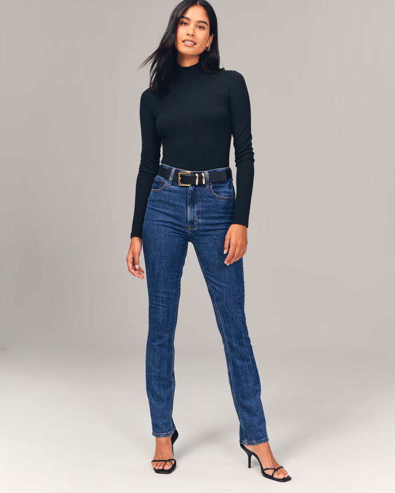 Ultra High Rise 90s Slim Straight Jean Blue Jeans Outfit Abercrombie Jeans Jean Fall Pants | Abercrombie & Fitch (US)
