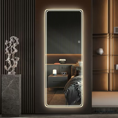 65"x24" Full Length Floor Mirror LED Whole Body Mirror, Wall Mounted Mirror with Lights, Bedroom Full Size Body Mirror with Dimming & 3 Color Modes | Target