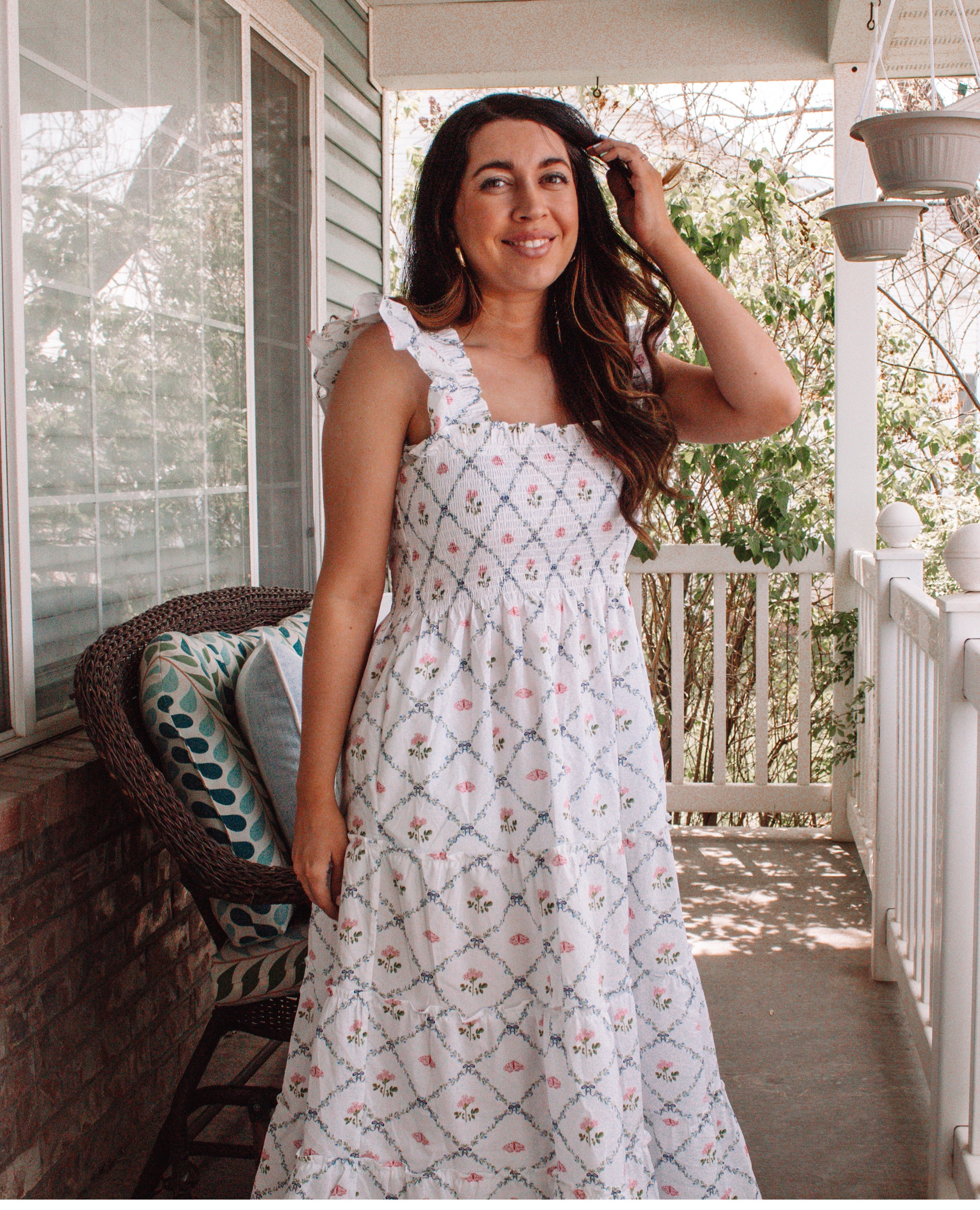 The most beautiful dress for the spring and summer!! Hill house nailed it with this Ellie nap dress. This limited edition print with butterflies and flowers is everything. Beautiful garden dress white cotton floral dress. Grand millennial style. Coastal grandmother southern inspired style 

#LTKSeasonal #LTKstyletip #LTKhome