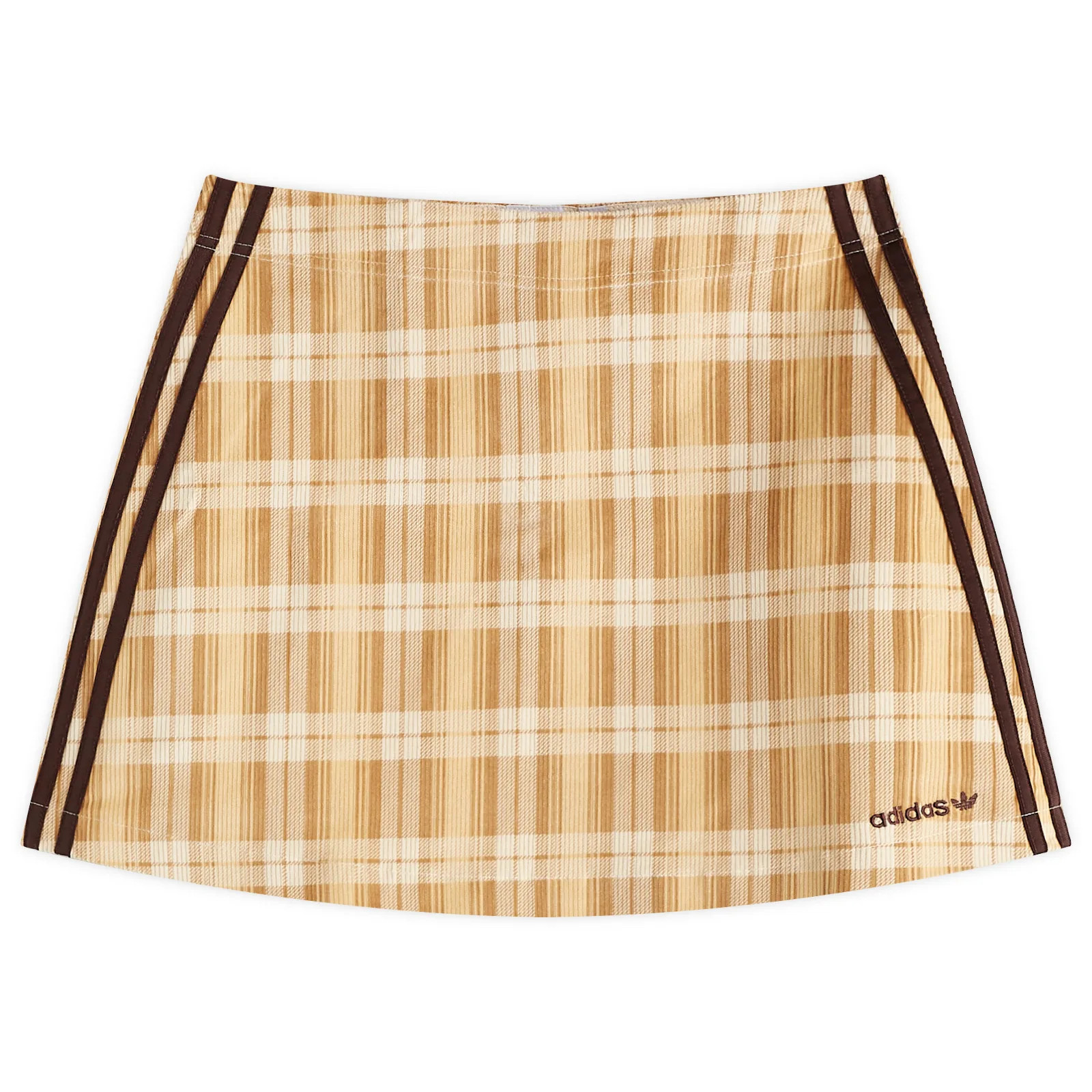 Adidas Women's Tartan Skirt in Sand Strata/Magic Beige/Wonder White, Size Medium | END. Clothing