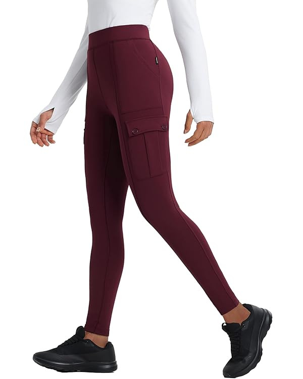 baleaf Women's Fleece Lined Leggings Thermal Hiking Pants Water Resistant Pockets Winter Warm Car... | Amazon (US)