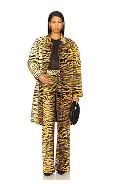 Moschino Jeans Tiger Stripes Long Jacket in Multi Brown from Revolve.com | Revolve Clothing (Global)