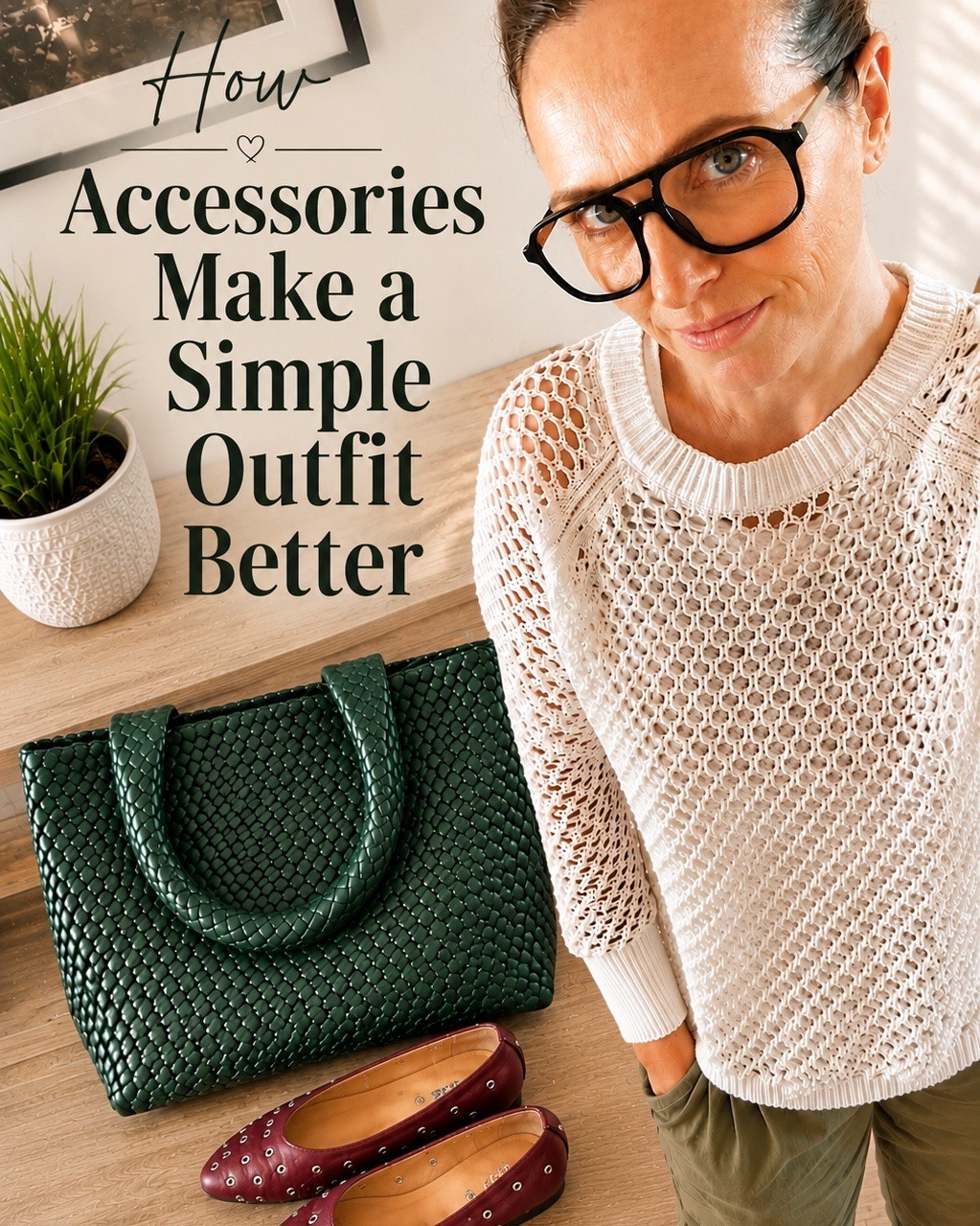 Woven tote bag and studded ballet flats outfit inspiration for everyday style.

These two accessories completely change a simple outfit and add so much personality without trying too hard. The deep green woven bag and burgundy flats are such a good color combo for jeans, neutral outfits, dresses, and easy everyday looks!

#LTKootd #LTKmomlife #LTKOver40