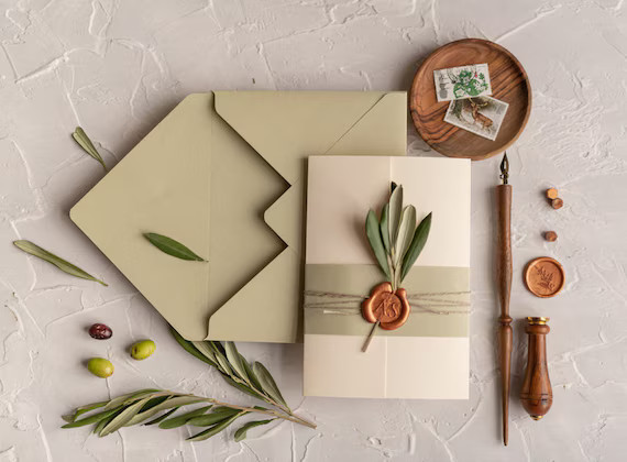 Destination Tuscany Wedding Invitations Olive Branch Wedding - Etsy | Etsy (US)