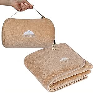 BlueHills Travel Blanket Pillow Rolled Premium Soft Plush Airplane Throw Traveler Essentials Gift... | Amazon (US)