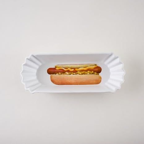 "What Is It?" Large 8 Inch Reusable Melamine Hot Dog Dish Tray, with Hot Dog Design | Amazon (US)