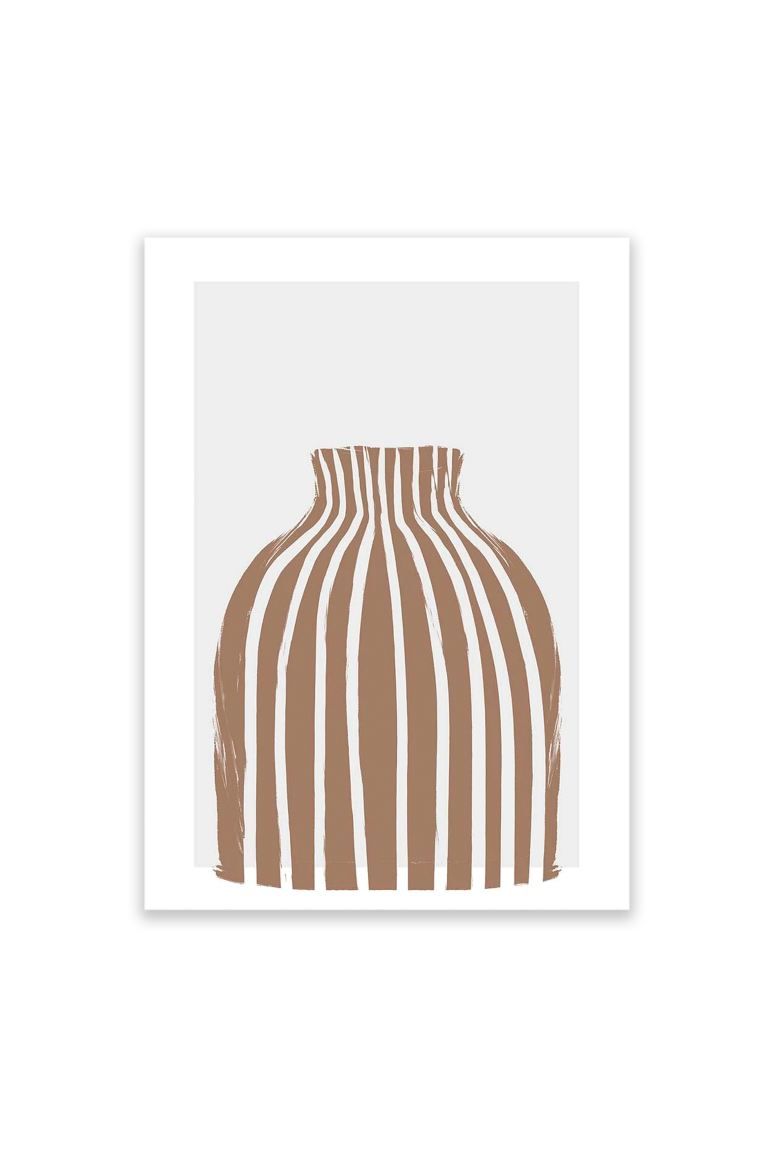Brown Vase Line Art Print | H&M (UK, MY, IN, SG, PH, TW, HK)