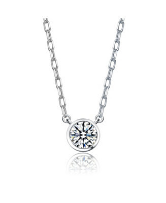 Elegant Clear Cubic Zirconia Round Stud Necklace - Macy's | Macy's
