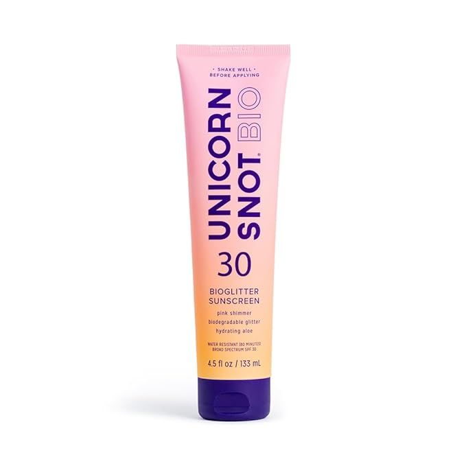 Unicorn Snot Glitter Sunscreen Lotion - SPF 30 Face & Body Shimmer | UVA/UVB Protection, Plant-Ba... | Amazon (US)