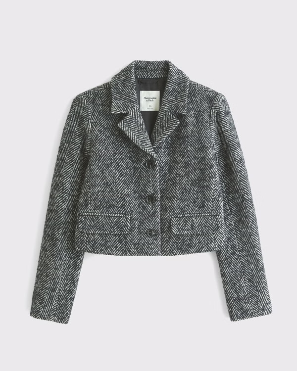 Cropped Wool-Blend Blazer Coat | Abercrombie & Fitch (US)