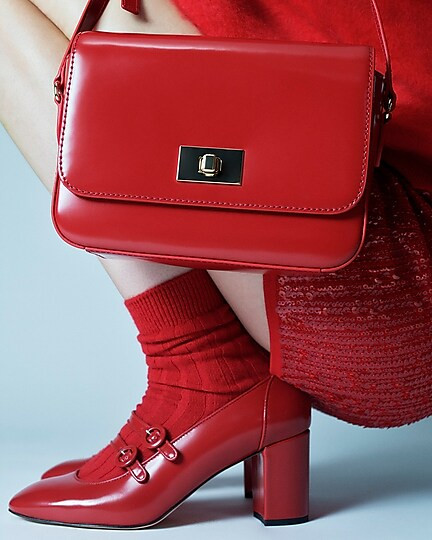 Maisie double-strap heels in Italian spazzolato leather | J. Crew US