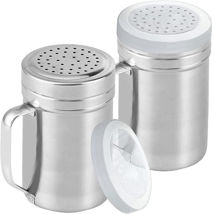 CUSINIUM Large Metal Salt Pepper Cooking Dredge Shakers - With Handle - Seasonings Spice Shakers ... | Amazon (US)