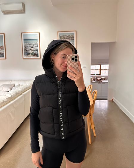 I love a cropped puffer vest to go over activewear 🖤 this Aje Athletica puffer is true to size I am wearing a size 10

#LTKfitness #LTKaustralia