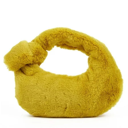 NEW Large Capacity Portable Ladies Storage Bag Makeup Pouch Plush Cosmetic Bag Fur Bag YELLOW | Walmart (US)