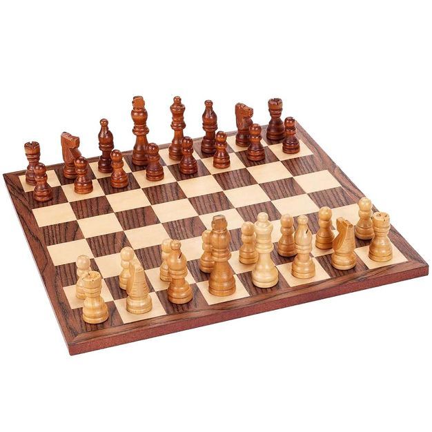 WE Games Classic Chess Set - Walnut Wood Board 12 in | Target
