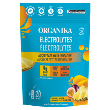 Organika Electrolytes Powder Pineapple Passion Sachets | Well.ca