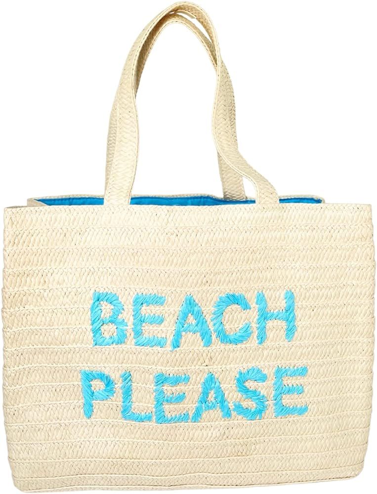 Beach Bags for Women. Straw Beach Tote Bag. Beach Vacation Essentials. Packable Beach Bag. By Hel... | Amazon (US)