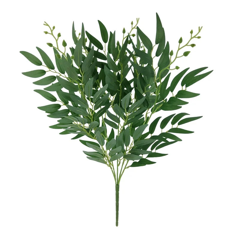 Mainstays 19 inch Indoor Artificial Olive Leaves Bush, Green Color, Polyester | Walmart (US)