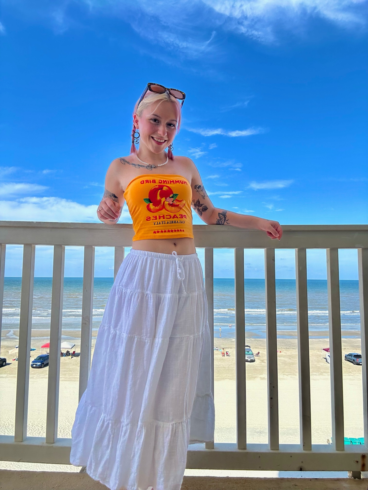 Summer outfit. Tube top, long maxi tiered skirt, white skirt, orange. Summer ootd  

#LTKSeasonal #LTKStyleTip #LTKBacktoSchool