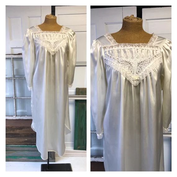 Christian Dior Peignoir Long Sleeve ILGWU Vintage 1960s Nightgown Lingerie | Etsy (US)