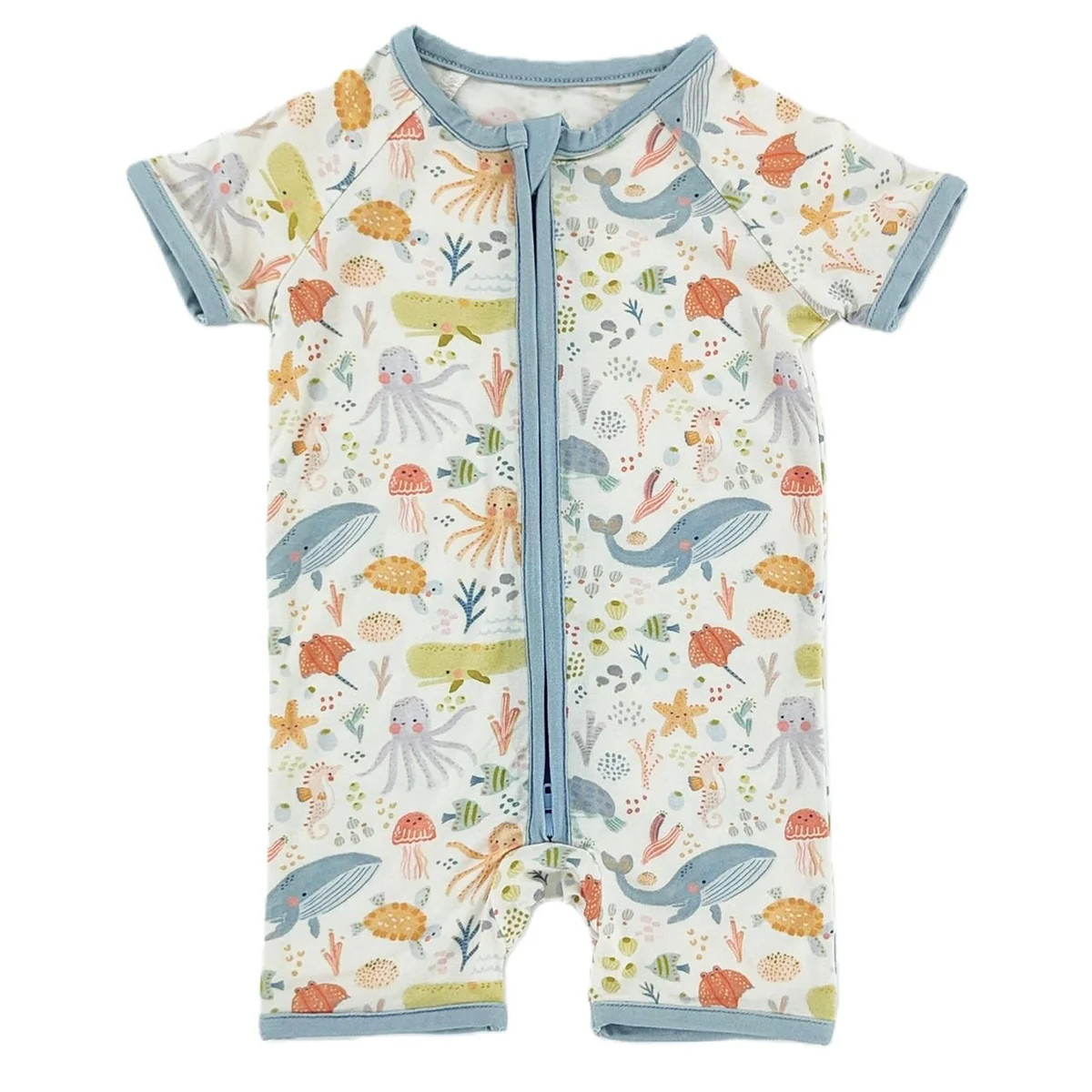 Underwater Friends Bamboo Short Romper | Little One Shop Co