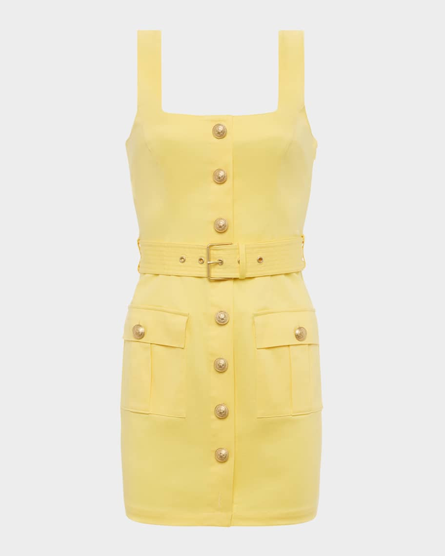 Midy Button-Front Mini Dress | Neiman Marcus