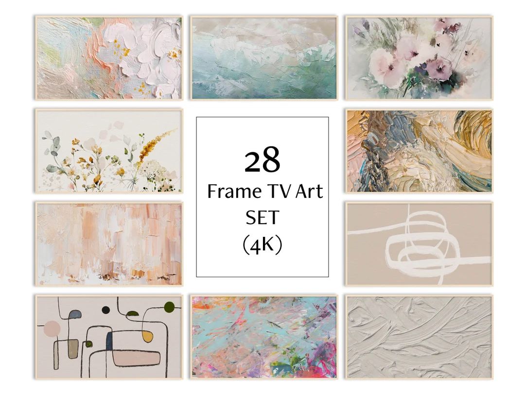 Samsung Frame TV Art SET, 4K Modern Painting, Flowers and Landscape Art | Etsy (US)