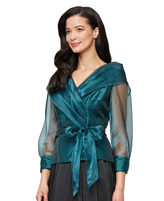 Women's Organza 3/4-Sleeve Blouse | Macy's