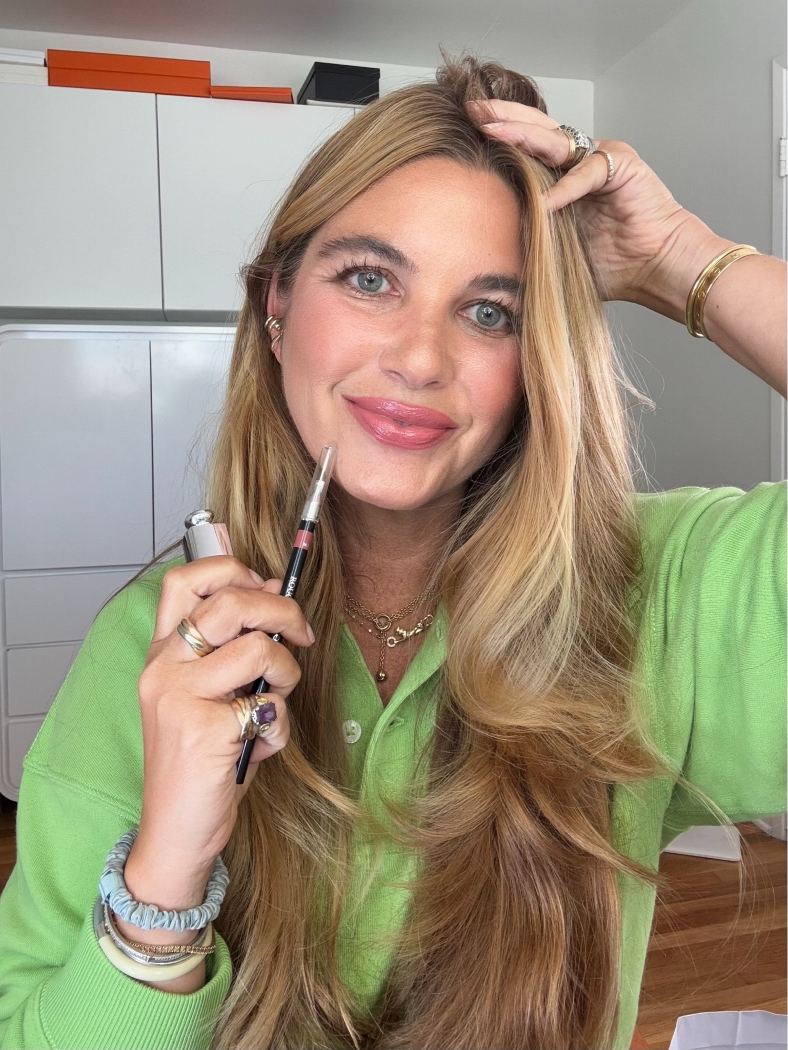 Lip liner: nude ribbon 
Lipstick: My Dior
Polo pullover: medium

#LTKdayinmylife #LTKBeauty