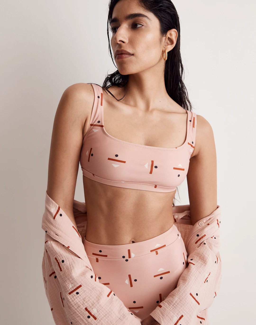 Madewell x Caroline Z Hurley Balconette Bikini Top in Abstract Alpha | Madewell