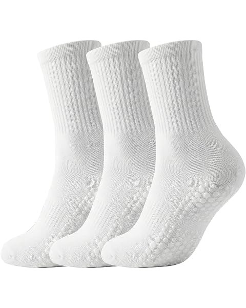 TOAMOUR Pilates Socks with Grips for Women, 4 Pairs Non Slip Grippy Socks | Amazon (US)
