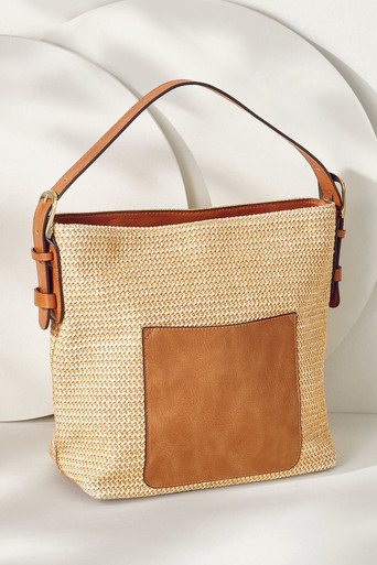 Rory Raffia Top Zip Hobo Bag | Soft Surroundings