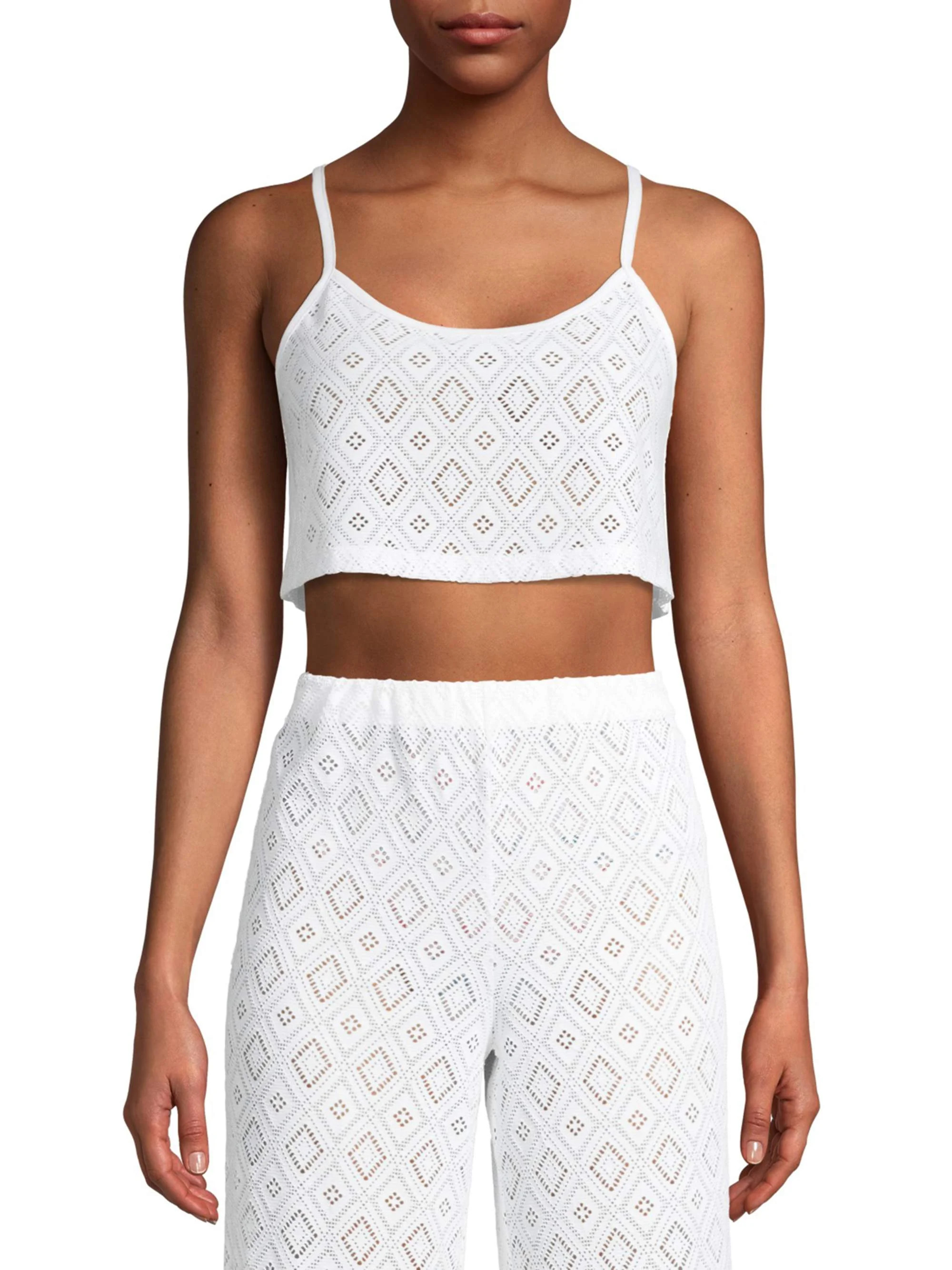 Social Angel Women's Analise Scooped Front Crop Top Cover Up | Walmart (US)