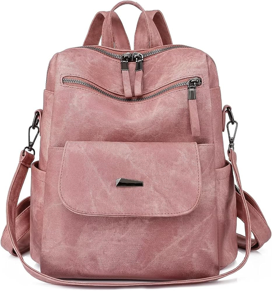 PU Leather Backpack Purse for Women Fashion Multipurpose Design Handbag Ladies Shoulder Bags Trav... | Amazon (US)