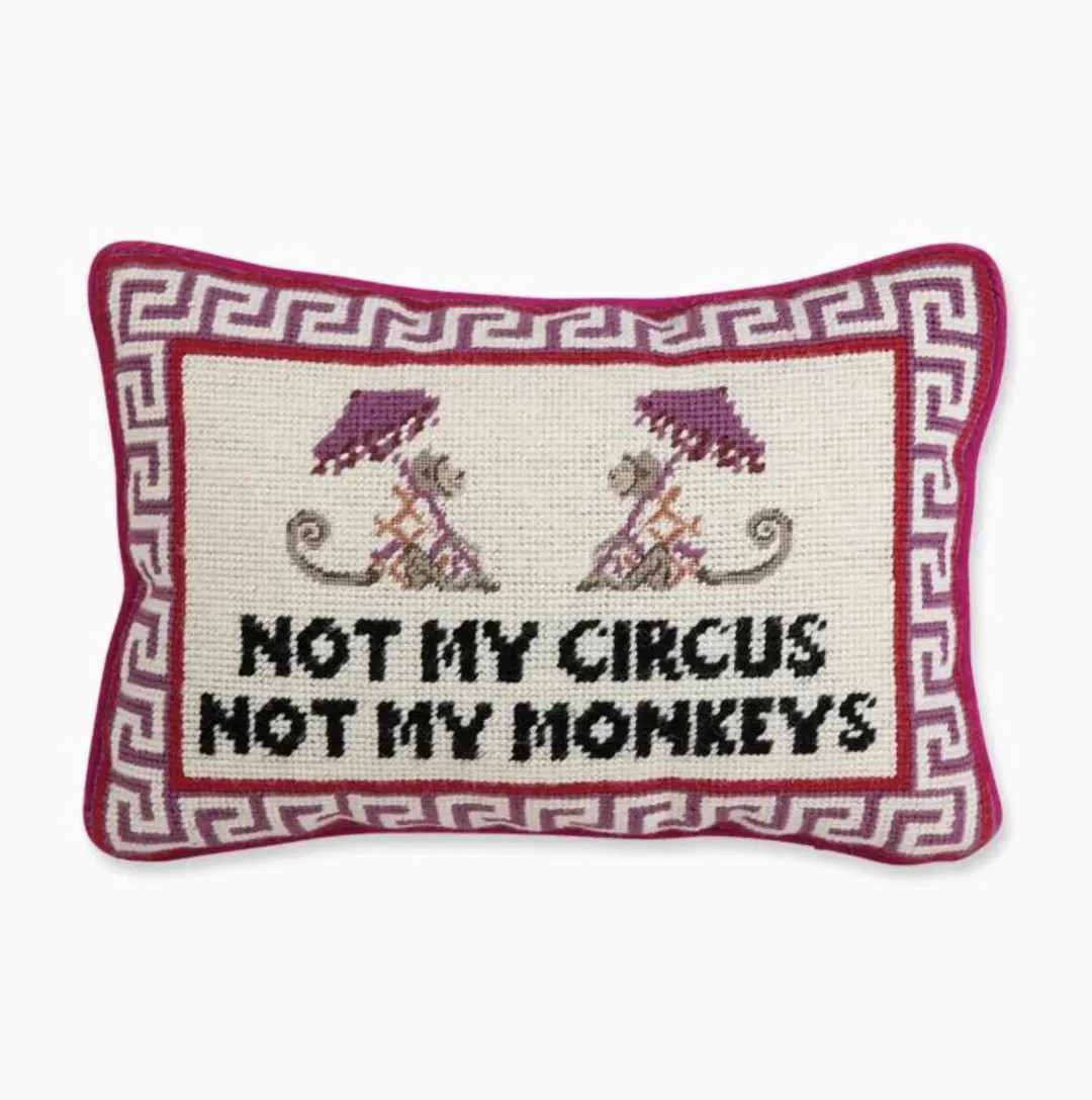 Not My Circus Needlepoint Pillow | Free Shipping - Etsy | Etsy (US)