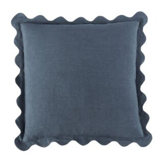 Rue Scalloped Edge Linen Pillow Cover with Zipper & Insert | Ballard Designs, Inc.