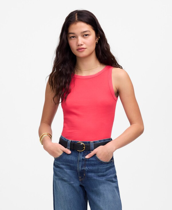 (Re)generative Cotton Essential High-Neck Tee | Madewell