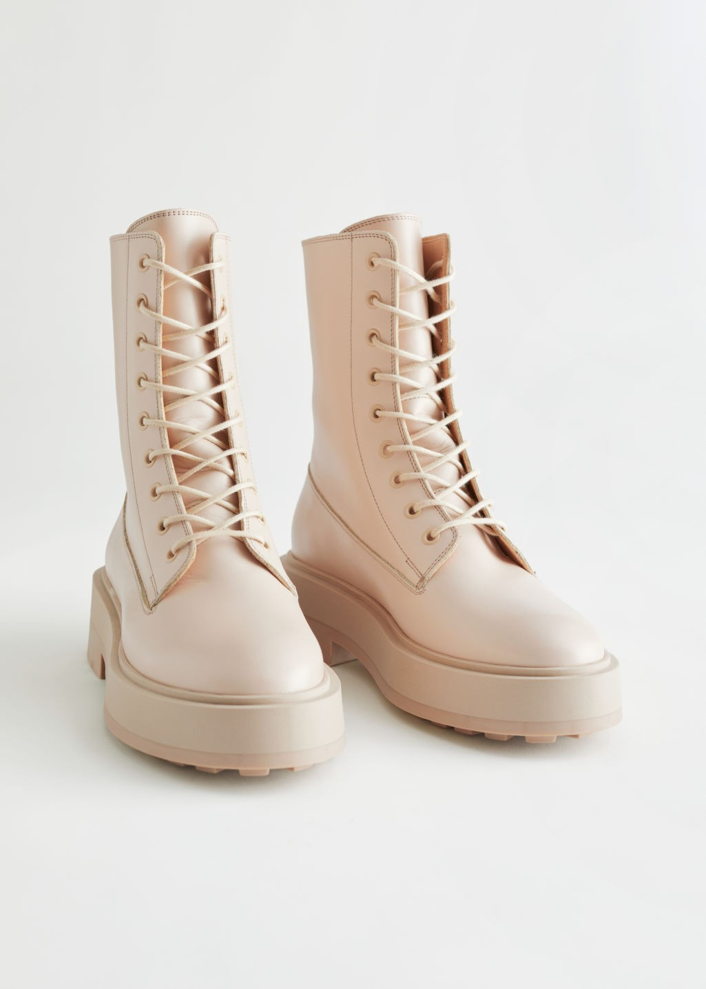 Chunky Platform Leather Boots - Beige | & Other Stories (EU + UK)