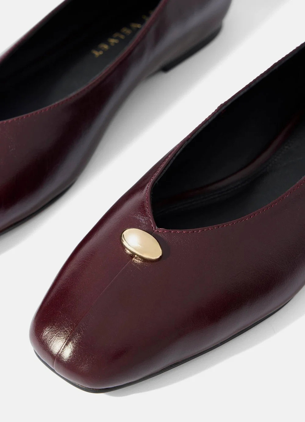 Ruby Burgundy Leather Ballet Flats | Mint Velvet