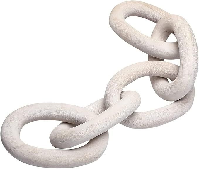 Boho Wood Chain Decors, 21 Inch Hand Carved Wooden Decorative Chain for Modern Farmhouse Aestheti... | Amazon (UK)