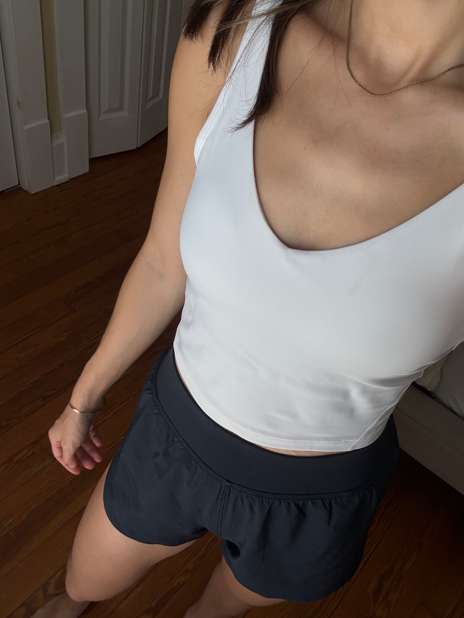 Favorite activewear set!! It’s so affordable and great quality, I honestly like it better than higher end brands I’ve tried because of how light and breathable the material is. Wearing smalls, fits tts!