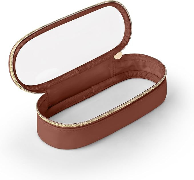 Clear Travel Makeup Brush Holder, Leather Makeup Brush Toiletry Bag, Portable Cosmetic Brush Case... | Amazon (US)