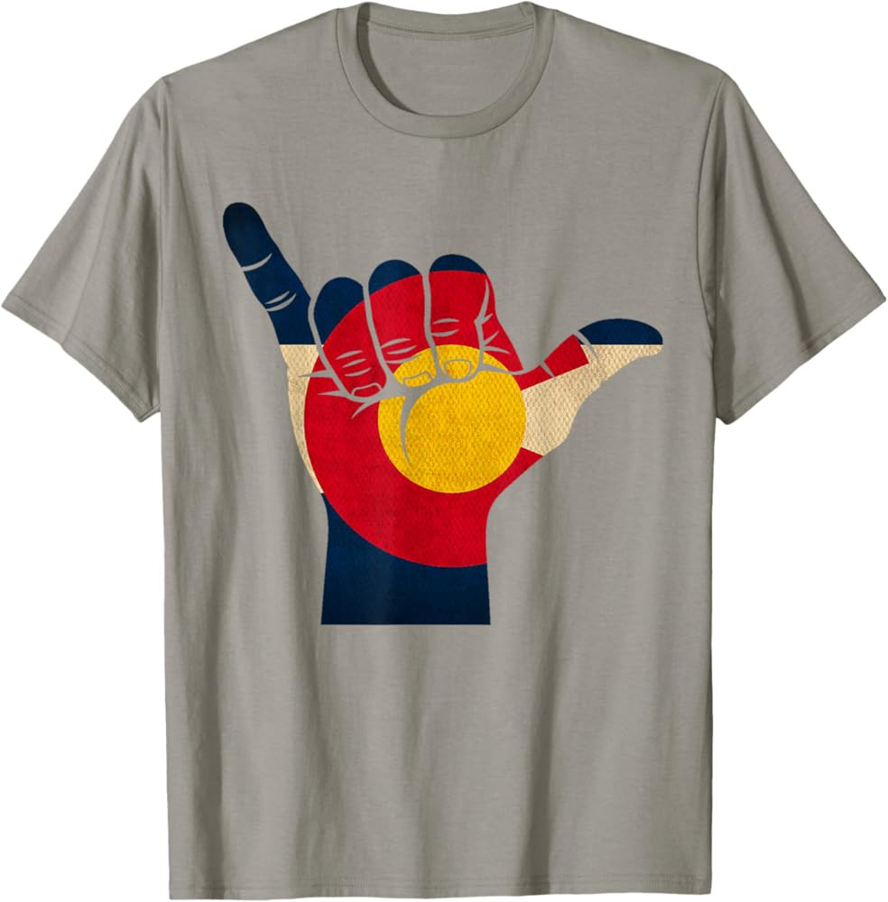 Colorado Rocky Mountain Shirt | Shaka Sign Flag of Colorado T-Shirt | Amazon (US)